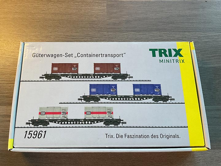 Trix Minitrix 15961 DB SGS 693 Container Wagon Set - Premier Model Railways