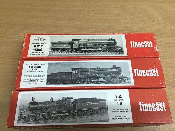 Wills Finecast White Metal Brass Model Kits GWR King Class Locomotive and GWR F153 Castle Class Locomotive With Small Tender and SR (Ex LSWR) T9 Locomotive - Premier Model Railways